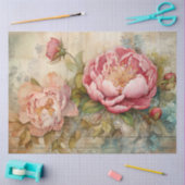 ROMANTISCHE  PIOEN DECOUPAGE TISSUEPAPIER (Craft)
