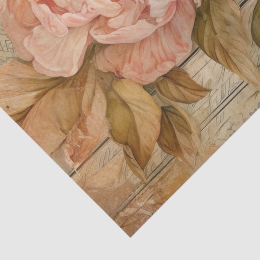 ROMANTISCHE  PIOEN DECOUPAGE TISSUEPAPIER (Detail)