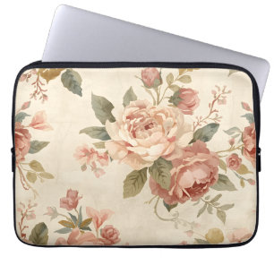 Romantische Pioen & Roos Antieke Tuin Laptop Sleeve