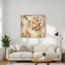 Romantische Pioen & Roos Antieke Tuin Poster