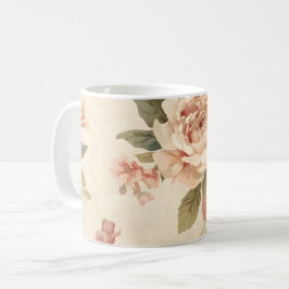 Romantische Pioen & Roos Vintage Tuin Koffiemok