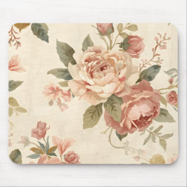 Romantische Pioen & Roos Vintage Tuin  Muismat