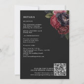  Romantische Pioenbloem bruiloft QR-code Kaart (Achterkant)