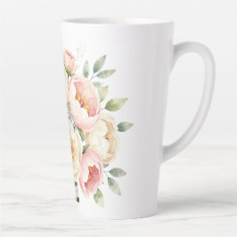 Romantische Pioenboeket met Diamanten Ring Latte Mok
