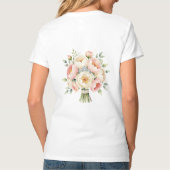Romantische Pioenboeket met Diamanten Ring T-shirt (Achterkant)
