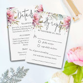 Romantische pioenen bruiloft RSVP Kaart