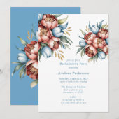 Romantische pioenen & tulpen vrijgezellenfeest kaart (Voorkant / Achterkant)