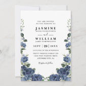 Romantische Pioenentuin Elegante QR Code Bruiloft Kaart (Voorkant)