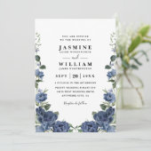 Romantische Pioenentuin Elegante QR Code Bruiloft Kaart (Staand voorkant)