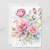 Romantische pioenrozen bruiloft Save the Date (Achterkant)