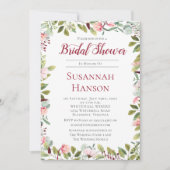 Romantische Pioenrozen en Eucalyptus Bruidsborrel Kaart (Voorkant)