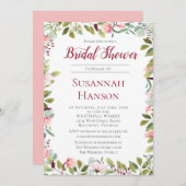 Romantische Pioenrozen en Eucalyptus Bruidsborrel Kaart (Voorkant / Achterkant)