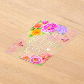 Romantische pioenrozen tuin Moederdag Acryl Uitnodigingen (Laagn)