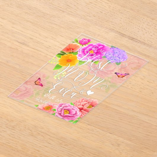 Romantische pioenrozen tuin Moederdag Acryl Uitnodigingen (Laagn)