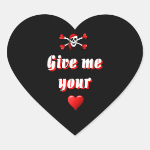 Romantische piraat en Valentines houden van harten Hart Sticker