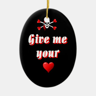 Romantische piraat en Valentines houden van harten Keramisch Ornament