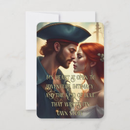 Romantische Pirate Love Dubbelzijdige Affirmatie K RSVP Kaartje
