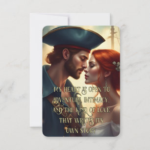 Romantische Pirate Love Dubbelzijdige Affirmatie K RSVP Kaartje