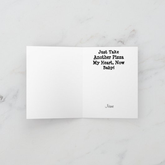 Romantische Pizzakaart Kaart (Binnen)