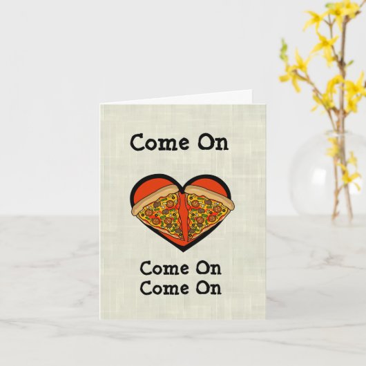 Romantische pizzakaart kaart (Gele Bloem)