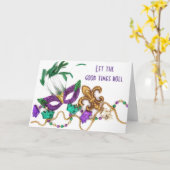 ROMANTISCHE PLANNEN VOOR ***MARDI GRAS** KAART (Gele Bloem)