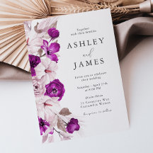 Romantische Plum & Blush Waterverf bruiloft