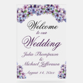 Romantische Poetische Lila Waterverf Bloemenbruilo Acryl Bord (Voorkant)