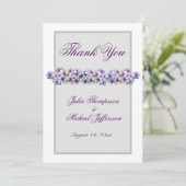 Romantische Poetische Lila Waterverf Bloemenbruilo Bedankkaart (Staand voorkant)