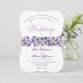 Romantische Poetische Lila Waterverf Bloemenbruilo Kaart (Staand voorkant)