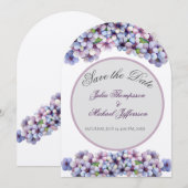 Romantische Poetische Lila Waterverf Bloemenbruilo Kaart (Voorkant / Achterkant)