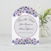 Romantische Poetische Lila Waterverf Bloemenbruilo Kaart (Staand voorkant)
