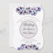 Romantische Poetische Lila Waterverf Bloemenbruilo Kaart (Voorkant)