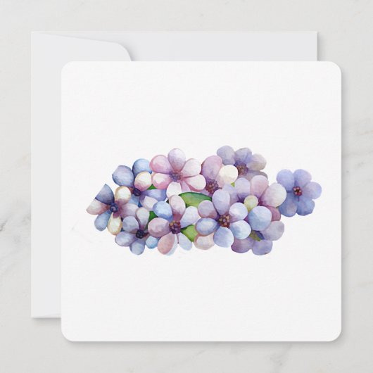 Romantische Poetische Lila Waterverf Bloemenbruilo Kaart (Achterkant)