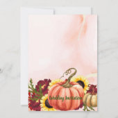 Romantische pompoen bloemenherfst bladeren herfst kaart (Achterkant)