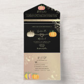 Romantische Pompoenen Herfst Bruiloft All In One Uitnodiging (Binnen)