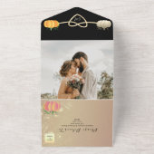 Romantische pompoenen vallen bruiloft all in one uitnodiging (Buitenkant)