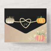 Romantische pompoenen vallen bruiloft all in one uitnodiging (Achterkant)