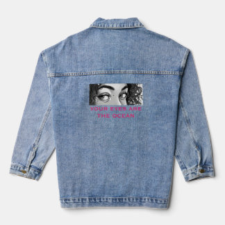 Romantische Pop Art-ogen: "Je ogen zijn de oceaan" Denim Jacket