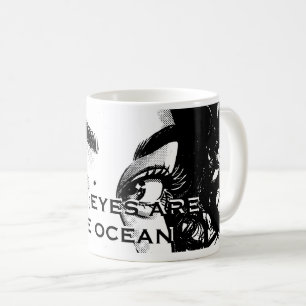 Romantische Pop Art-ogen: "Je ogen zijn de oceaan" Koffiemok