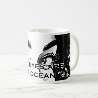 Romantische Pop Art-ogen: "Je ogen zijn de oceaan" Koffiemok