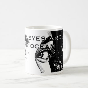 Romantische Pop Art-ogen: "Je ogen zijn de oceaan" Koffiemok