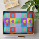 Romantische Pop Kunst Kleurrijk Hartpatroon Tissuepapier (Geschenk)