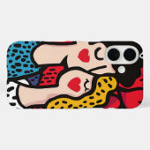 Romantische Pop Kunstillustratie van een liefdevol Case-Mate iPhone Case (Achterkant (horizontaal))