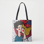 Romantische Pop Kunstillustratie van een liefdevol Tote Bag (Voorkant)