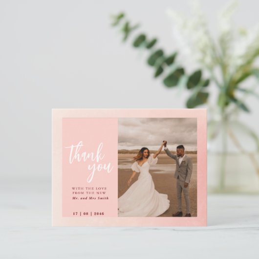 Romantische prachtige bruiloft bedankkaarten briefkaart (Staand voorkant)