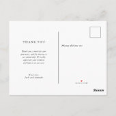 Romantische prachtige bruiloft bedankkaarten briefkaart (Achterkant)