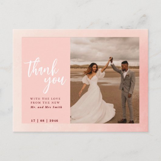 Romantische prachtige bruiloft bedankkaarten briefkaart (Voorkant)