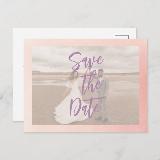 Romantische prachtige bruiloft save the date brief briefkaart (Voorkant / Achterkant)