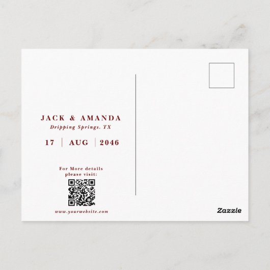 Romantische prachtige bruiloft save the date brief briefkaart (Achterkant)