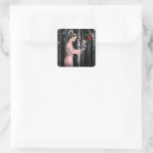 romantische prinses vierkante sticker (Tas)